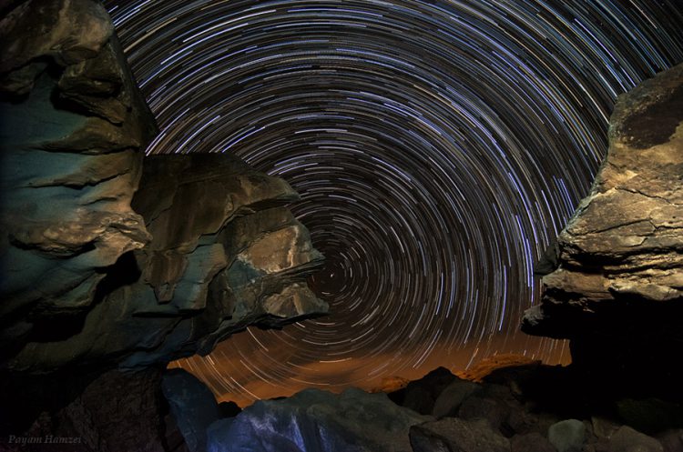 Star Trails Around the Rock