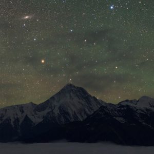 Andromeda over Mount Gongga