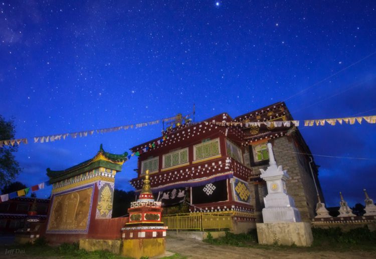 Tibetan Temple in Morning Twilight