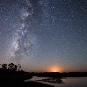 Milky Way and Moonset