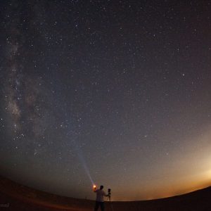 Moon and  Milky Way