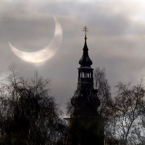 Morning with Eclipsed Sun