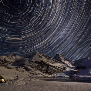 Star Trails over the Hamberg and Harker Glacier