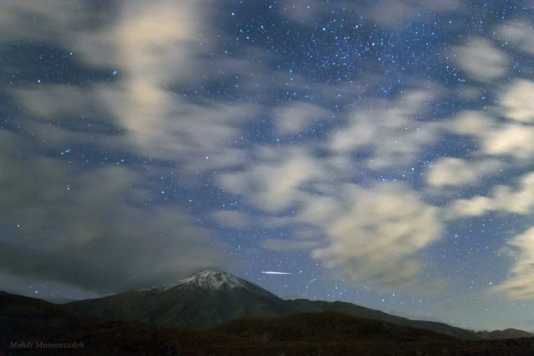 Meteor Above Damavand Mount