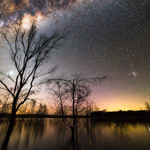 Zodiacal Light and Twilight over Lake Eppalock
