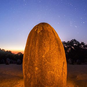 The Almendres Cromlech at Night