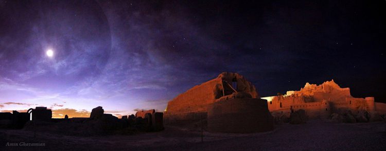 Moon Halo Above Arg-e Bam