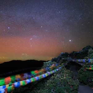 Prayer Flags under Winter Stars