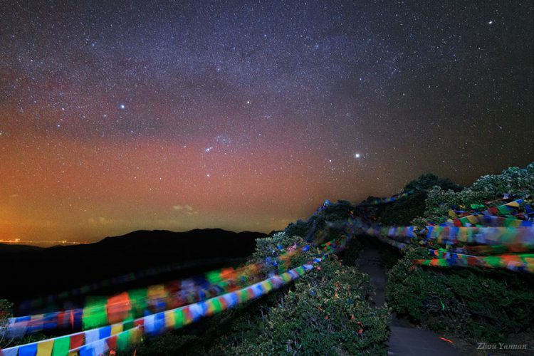 Prayer Flags under Winter Stars