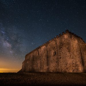 Monastery of Tentudia under the Milky Way