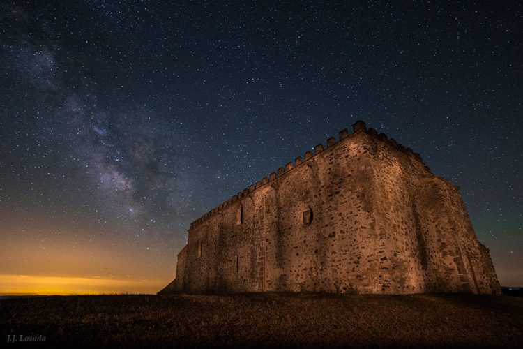 Monastery of Tentudia under the Milky Way