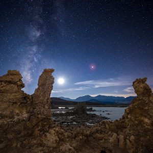 South Tufa with Moon and Milky Way