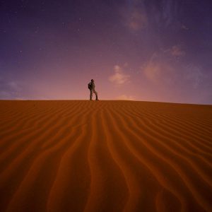 Night Sky with Desert Symbol