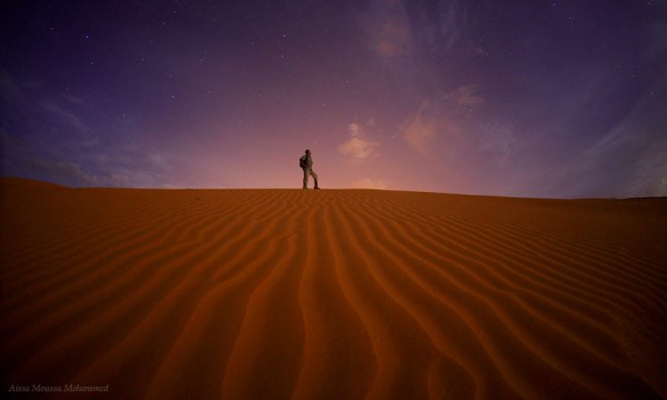 Night Sky with Desert Symbol