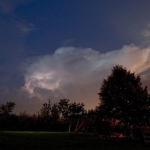 Storm, Stars and Lunar Crepuscular Rays