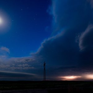 Moon, Stars, and Lightning