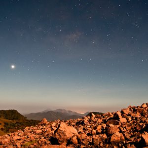 Milky Way and Venus above the Maribios