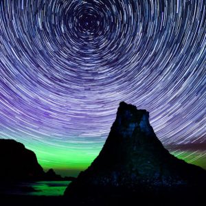 Circumpolar Startrails and Aurora