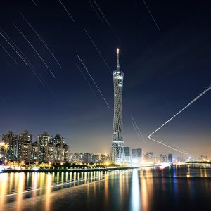 Canton Tower Under Startrails