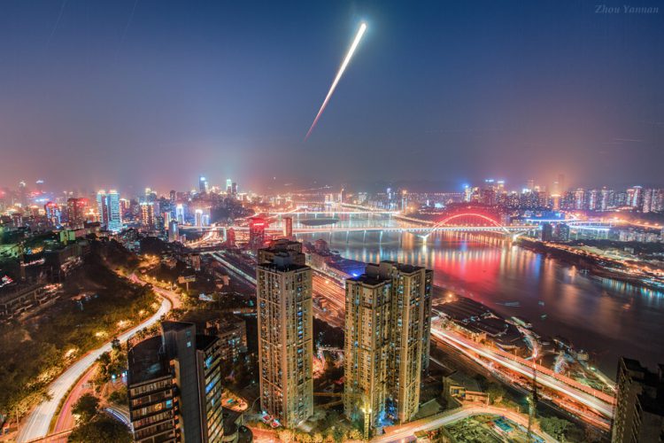 Blood Moon Rises over Chongqing