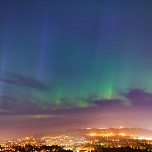 Aurora over Simon Fraser University