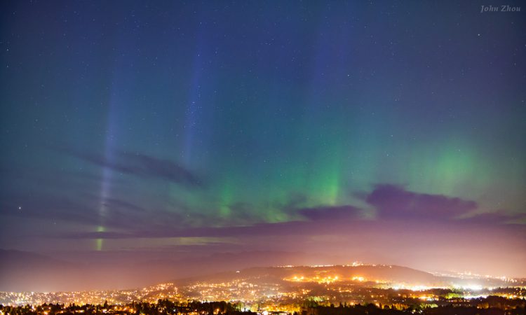 Aurora over Simon Fraser University