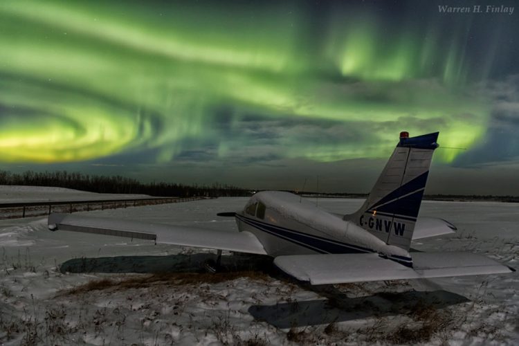 Aurora above Cooking Lake Airport