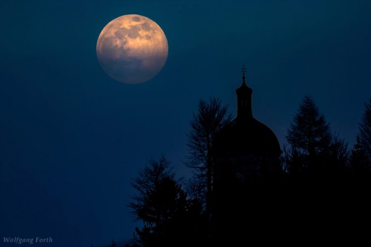 Rising Full Moon over the Chapel