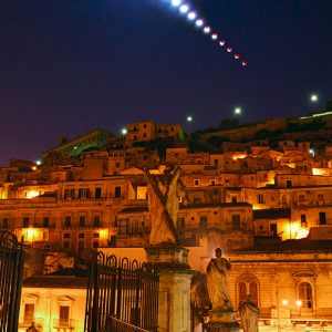 Lunar Eclipse Over Modica