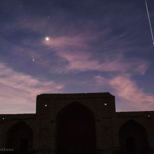 Meteor Streaking Over a Caravansary