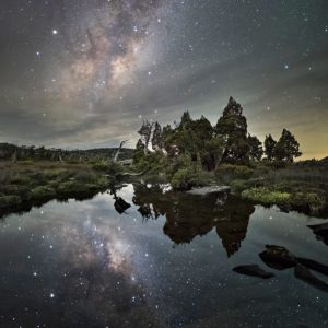 Pine Lake Milky Way Mirror