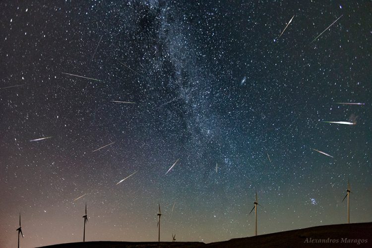 Perseids Over Greece (photo composite)
