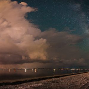 Lightning Storm and the Milky Way