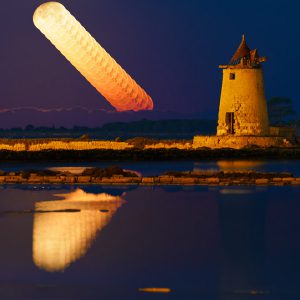 Moonset and Twilight at Marsala (photo sequence)
