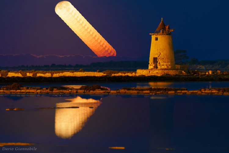 Moonset and Twilight at Marsala (photo sequence)