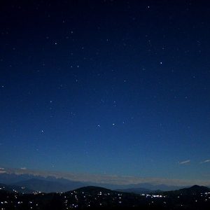Sparkling Lights in the Sky and on the Hills