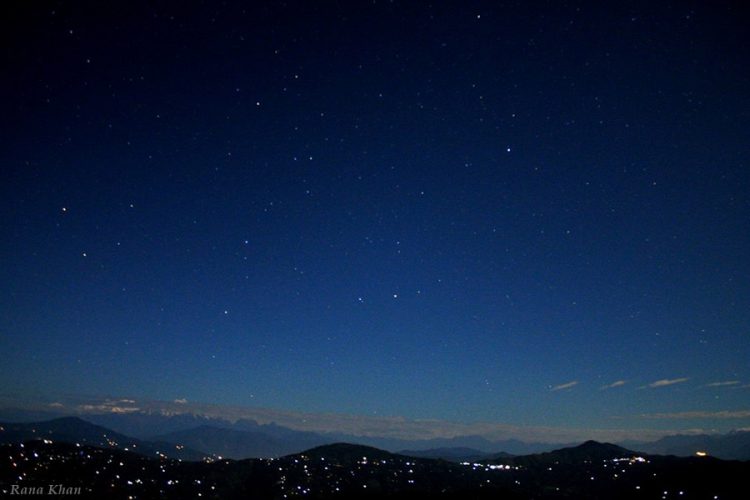 Sparkling Lights in the Sky and on the Hills