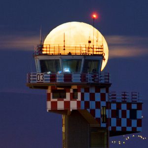 Moon Behind Control Tower