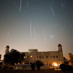 Gemenids Meteors Over Sariska Palace