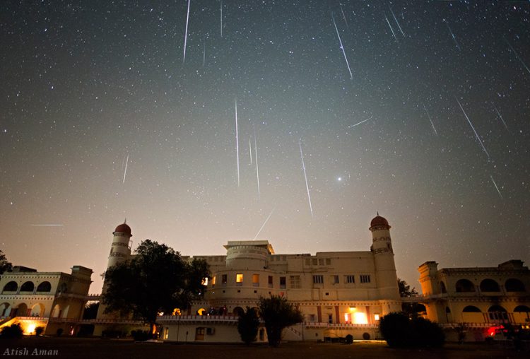 Gemenids Meteors Over Sariska Palace