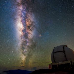 Bright Milky Way and Keck Telescope