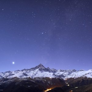 Mount Viso under the Moolight