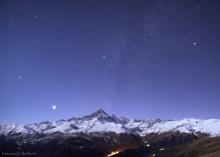 Mount Viso under the Moolight