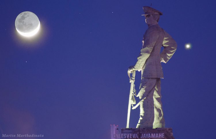 Moon and Venus Conjuntion (photo composite)