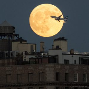 Supermoon with a Jet