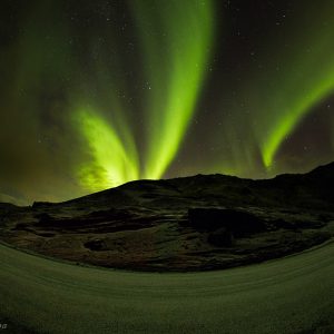 Volcano Spitting Northern Lights?