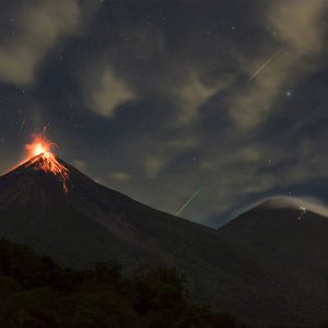 Volcanic Perseid Meteor (Composite)
