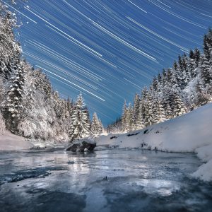 Moon Night on Mountain River