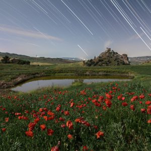 Moon Light Star Trail (photo composite)