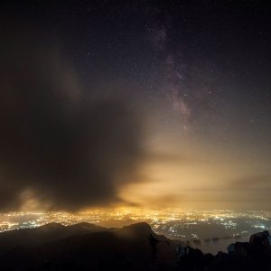 Milky Way Rising over Dehradun City